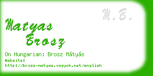 matyas brosz business card