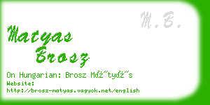 matyas brosz business card